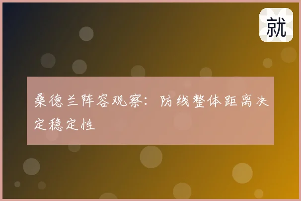 桑德兰阵容观察：防线整体距离决定稳定性